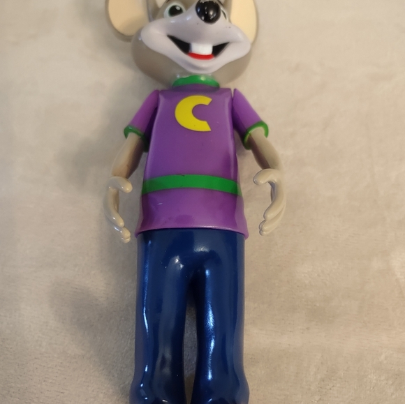 Chuck E Cheese & Helen Henny PVC Rubber Action Figures 7" With Birthday Band - Picture 2 of 10